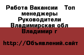 Работа Вакансии - Топ-менеджеры, Руководители. Владимирская обл.,Владимир г.